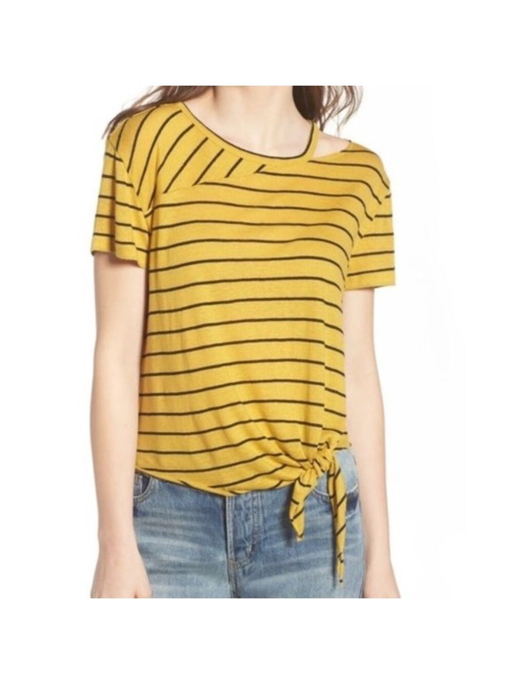 BP. Splice Neck Tie Hem Tee